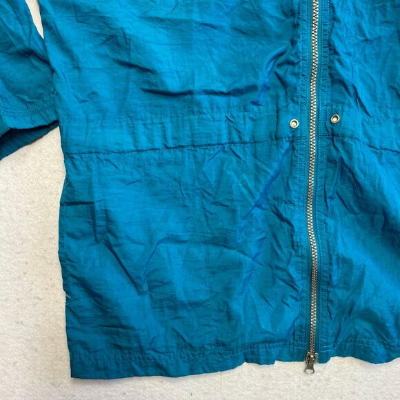 Vintage Reebok Track Jacket Mens M Green Full Zip Big Logo Windbreaker 90s - Picture 6 of 16